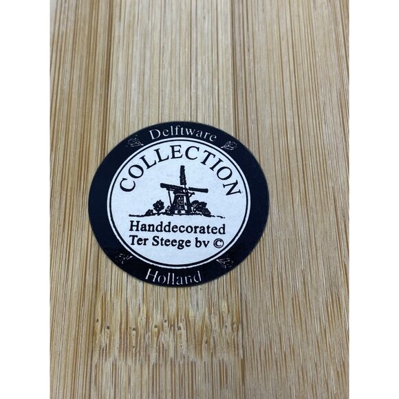 Vintage Delft Blue Windmill Tile Wooden Cheese Board With Slicing Blade Holland - Picture 7 of 8